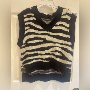 Zebra Print Sweater Vest
